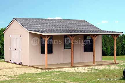 12′ X 16′ Cottage Shed With Porch Project Plans 81216 PDF Plans 