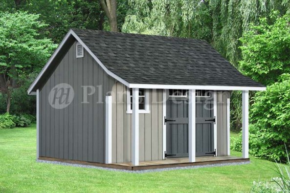Storage Shed with Porch Plans